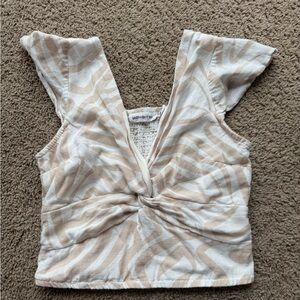 Stylish Beige and White Women's Top